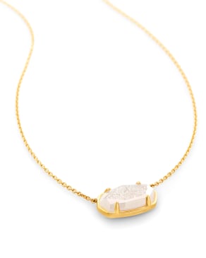 Elisa 18k Gold Vermeil Pendant Necklace in Iridescent Drusy